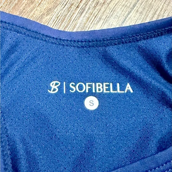 Sofibella Navy Floral Athletic Tank | Racerback Tennis Golf Top | Size S - Picture 4 of 4